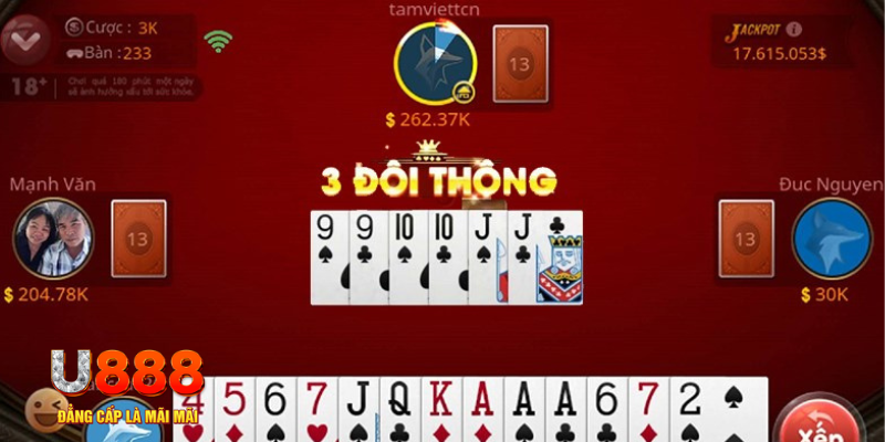 Bốn đôi thông chặt được gì trong game bài tiến lên miền Nam